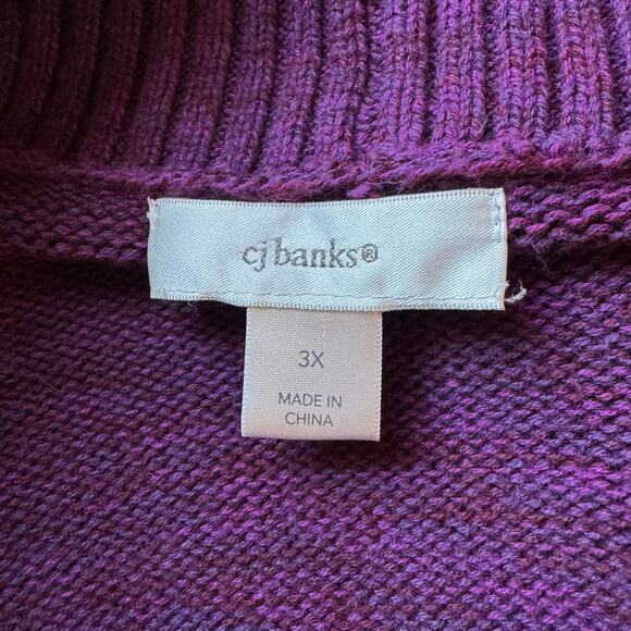 CJ Banks Womens Sz XXL Sweater Vest Purple Preppy Classic Academia Vintage - Picture 8 of 10